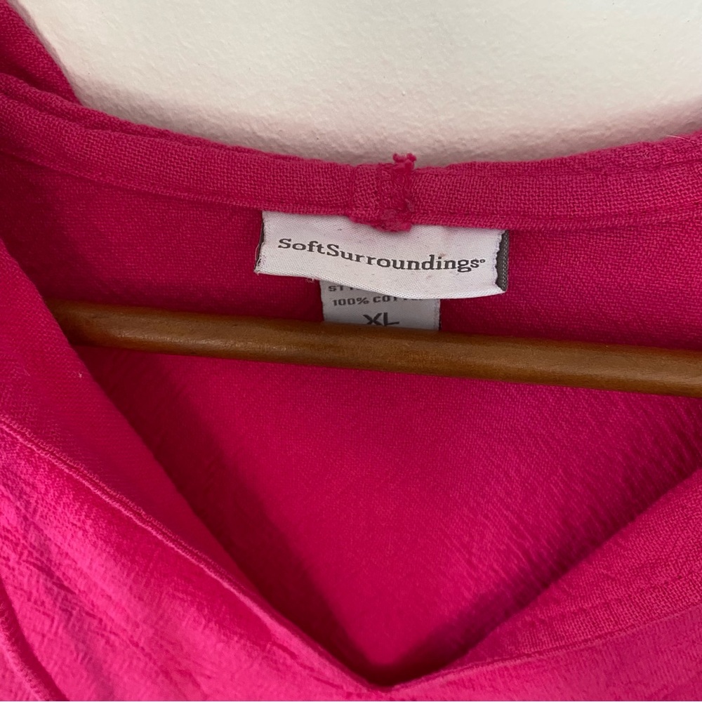 SoftSurroundings Hot Pink Poncho Sweater Cotton Lightweight XL - Picture 4 of 6
